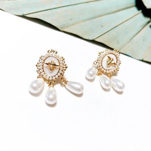 Pearl drop earrings #703